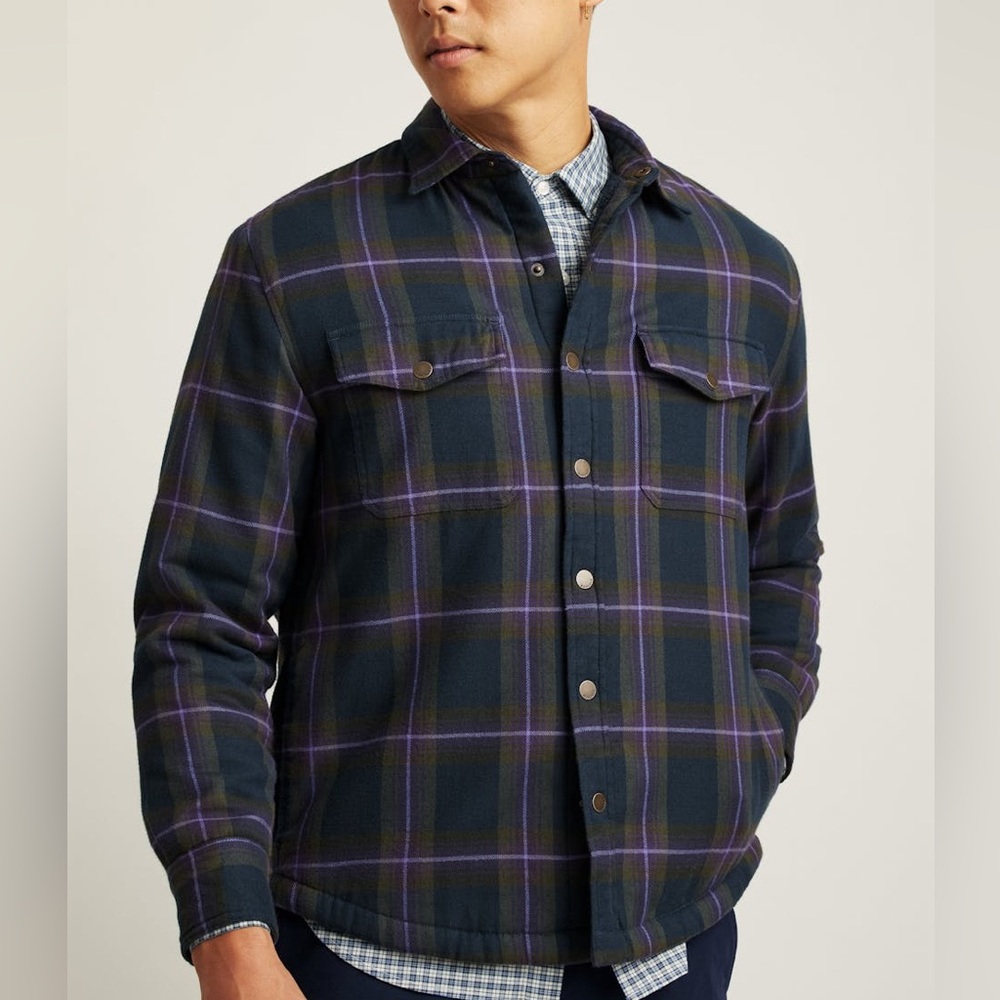 Bonobos Plaid Fleece Lined Shirt Jacket Shacket Stretch Flannel Men’s XL